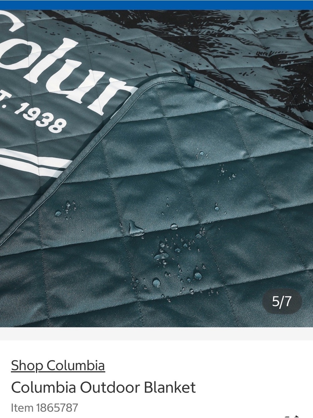 Columbia Outdoor Blanket Bag — Teal Mountain Print - Picture 5 of 8